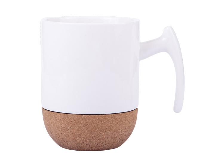 TARRO BLANCO CON BASE DE CORCHO 9OZ C703